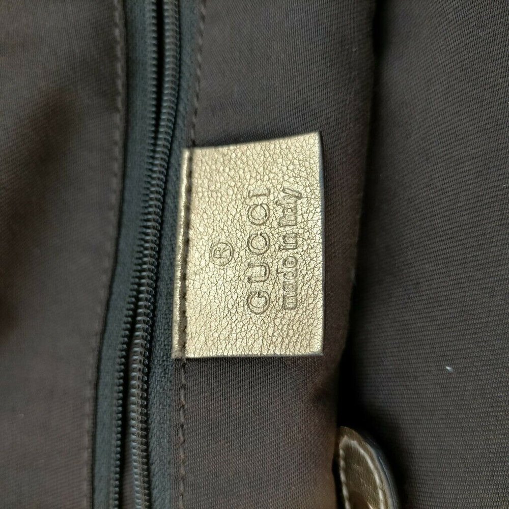 Gucci Tote Bag GG Canvas Light Brown Silk Satin - Picture 7 of 16